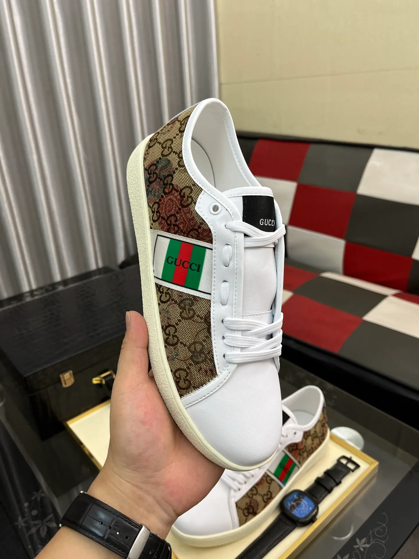 Men's Men's Shoes💰400⌚️⌚️" GUCCI" New official website • Same style, latest • hot style casual shoes, top brand [seduce] luxury ~ purchasing agency, top ~ quality. Products sold at the counter [strong] Original embossed calfskin fabric ➕ Comfortable sheepskin lining, code number: 38-443️⃣colors available